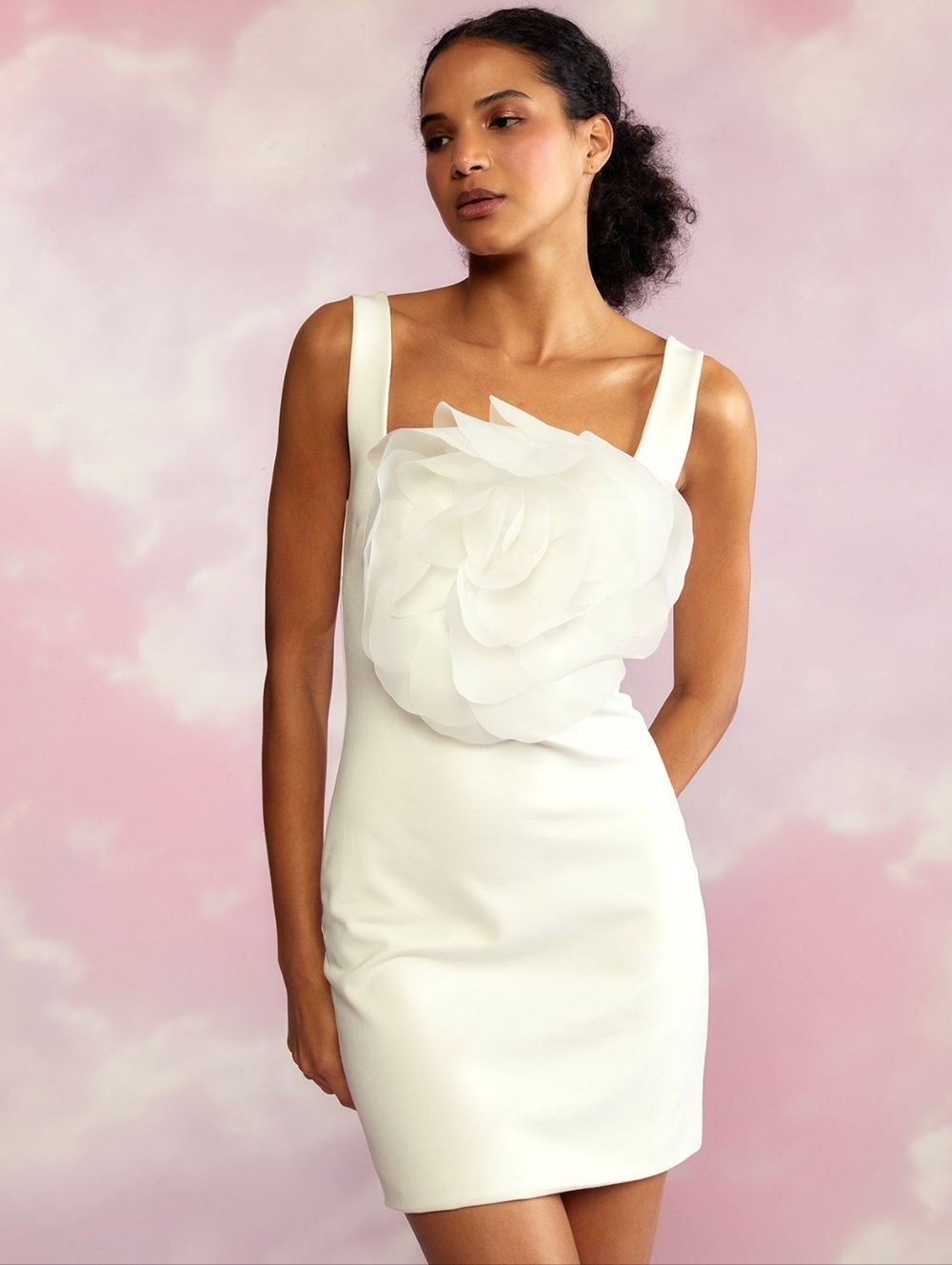 Last Price NWT Cynthia Rowley Sofia Organza 3D Flower Dress Firm